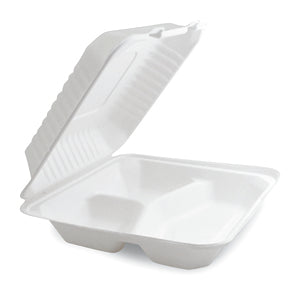 Bagasse Compostable Square 9 x 9 - 3 Compartment