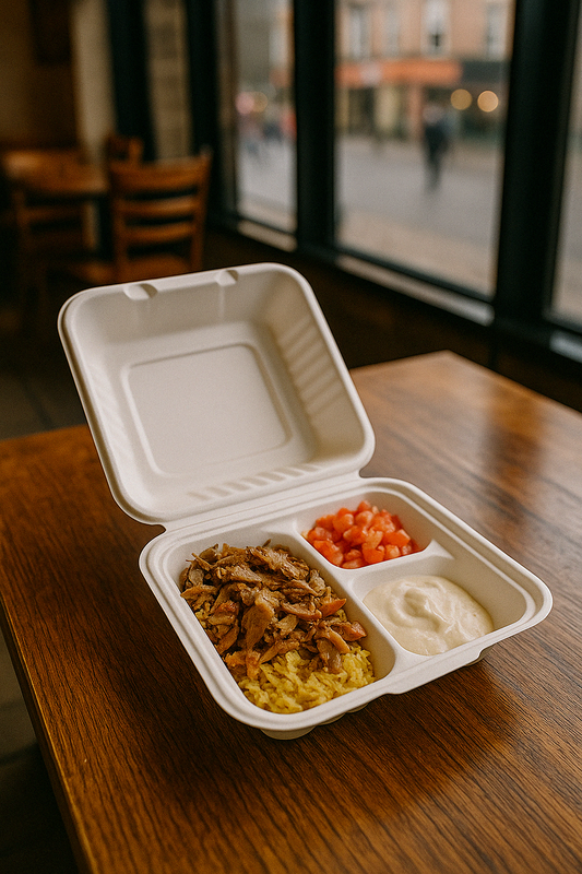Bagasse Compostable Square 9 x 9 - 3 Compartment